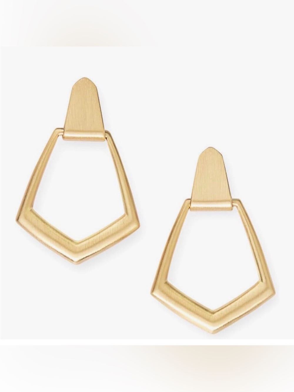 Kendra Scott Paxton Hoop Earrings Gold Geometric Statement Earrings